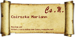 Csirszka Mariann névjegykártya