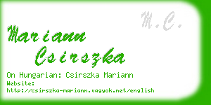 mariann csirszka business card